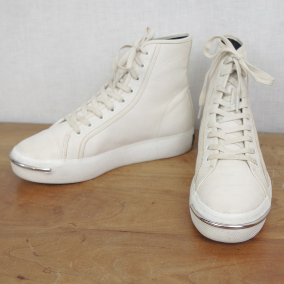Alexander Wang Shoes - Alexander Wang Ladies' White Leather HI Top Sneakers 38.5